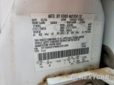 Zdjęcie 12 z 12 samochodu: 2006 FORD F250 SUPER DUTY VIN:1FTSW21P86ED21259 - miniatura