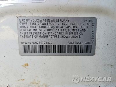Zdjęcie 12 z 12 samochodu: 2011 VOLKSWAGEN CC LUXURY VIN:WVWHN7AN2BE726830 - miniatura