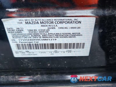 Zdjęcie 12 z 12 samochodu: 2012 MAZDA 6 I VIN:1YVHZ8DH4C5M01219 - miniatura