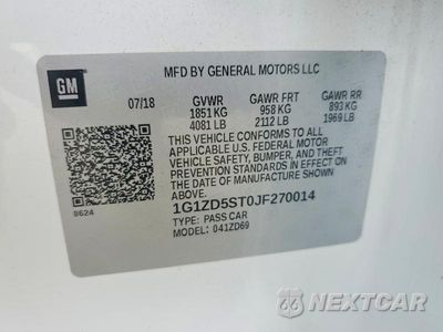 Zdjęcie 12 z 12 samochodu: 2018 CHEVROLET MALIBU LT VIN:1G1ZD5ST0JF270014 - miniatura