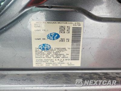 Zdjęcie 12 z 12 samochodu: 2019 NISSAN ALTIMA SV VIN:1N4BL4DV5KC142199 - miniatura