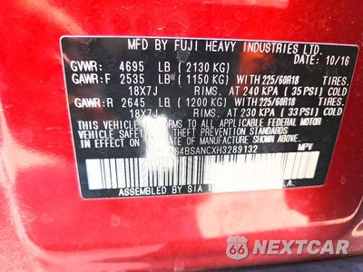 Zdjęcie 14 z 14 samochodu: 2017 SUBARU OUTBACK 2.5I LIMITED VIN:4S4BSANCXH3289132 - miniatura