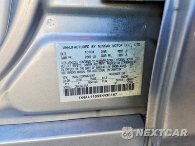 Zdjęcie 12 z 12 samochodu: 2005 NISSAN ALTIMA 2.5 VIN:1N4AL11DX5N430167 - miniatura