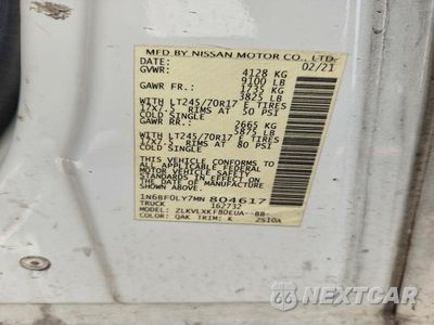 Zdjęcie 12 z 12 samochodu: 2021 NISSAN NV 2500 HD SV VIN:1N6BF0LY7MN804617 - miniatura