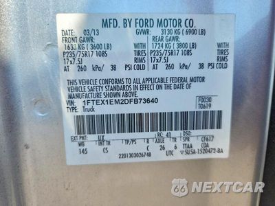 Zdjęcie 12 z 12 samochodu: 2013 FORD F150 SUPER CAB VIN:1FTEX1EM2DFB73640 - miniatura