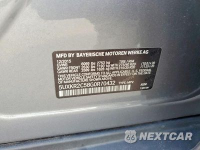 Zdjęcie 13 z 13 samochodu: 2016 BMW X5 SDRIVE35I VIN:5UXKR2C58G0R70432 - miniatura