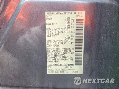 Zdjęcie 13 z 13 samochodu: 2018 NISSAN MURANO PLATINUM VIN:5N1AZ2MH0JN137090 - miniatura