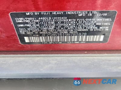 Zdjęcie 13 z 13 samochodu: 2009 SUBARU FORESTER 2.5X VIN:JF2SH61619H781828 - miniatura