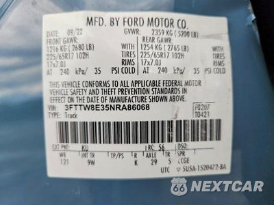 Zdjęcie 12 z 12 samochodu: 2022 FORD MAVERICK XL VIN:3FTTW8E35NRA86068 - miniatura