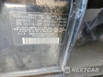 Zdjęcie 12 z 12 samochodu: 2010 HYUNDAI ELANTRA GLS VIN:KMHDU4AD5AU991684 - miniatura