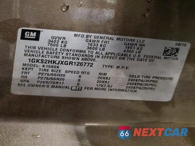 Zdjęcie 13 z 13 samochodu: 2016 GMC YUKON XL DENALI VIN:1GKS2HKJXGR126772 - miniatura