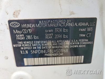 Zdjęcie 12 z 12 samochodu: 2020 HYUNDAI ELANTRA SEL VIN:5NPD84LF8LH501968 - miniatura