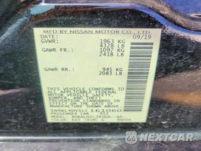 Zdjęcie 12 z 12 samochodu: 2020 NISSAN ALTIMA SV VIN:1N4BL4DV1LC161060 - miniatura