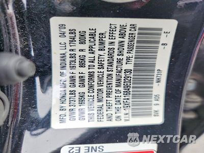 Zdjęcie 12 z 12 samochodu: 2009 HONDA CIVIC EX VIN:19XFA16849E029130 - miniatura