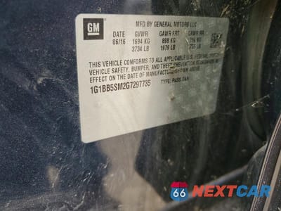 Zdjęcie 12 z 12 samochodu: 2016 CHEVROLET CRUZE LS VIN:1G1BB5SM2G7297735 - miniatura