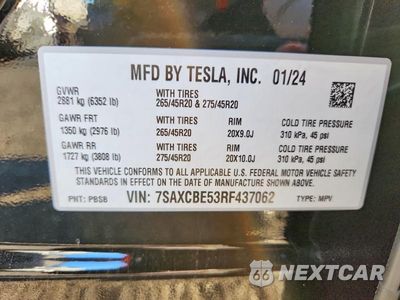 Zdjęcie 12 z 12 samochodu: 2024 TESLA MODEL X VIN:7SAXCBE53RF437062 - miniatura