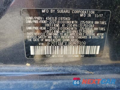 Zdjęcie 12 z 12 samochodu: 2018 SUBARU CROSSTREK LIMITED VIN:JF2GTAMCXJ8252309 - miniatura