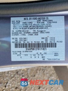 Zdjęcie 12 z 12 samochodu: 2007 FORD FUSION SEL VIN:3FAHP08127R121821 - miniatura