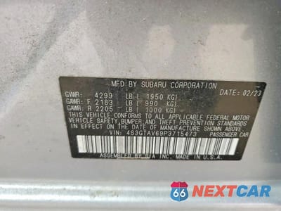 Zdjęcie 12 z 12 samochodu: 2023 SUBARU IMPREZA PREMIUM VIN:4S3GTAV69P3715473 - miniatura