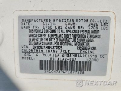 Zdjęcie 12 z 12 samochodu: 2015 NISSAN VERSA 1.6 S PLUS VIN:3N1CN7AP6FL877528 - miniatura