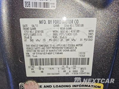 Zdjęcie 12 z 12 samochodu: 2011 FORD F150 SUPERCREW VIN:1FTFW1EF4BFC19846 - miniatura