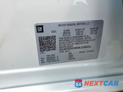 Zdjęcie 13 z 13 samochodu: 2021 BUICK ENCLAVE AVENIR VIN:5GAERDKW5MJ189251 - miniatura