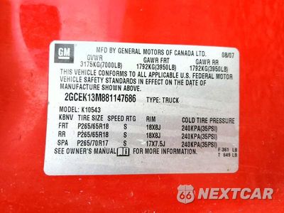 Zdjęcie 12 z 12 samochodu: 2008 CHEVROLET SILVERADO K1500 VIN:2GCEK13M881147686 - miniatura