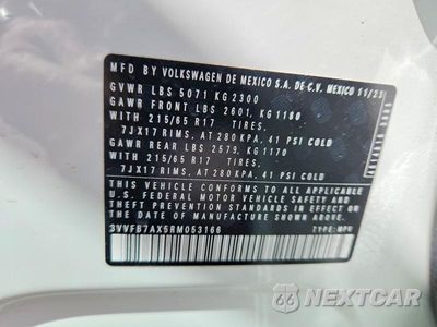 Zdjęcie 13 z 13 samochodu: 2024 VOLKSWAGEN TIGUAN S VIN:3VVFB7AX5RM053166 - miniatura