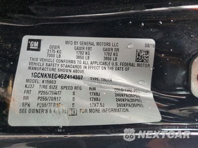 Zdjęcie 12 z 12 samochodu: 2016 CHEVROLET SILVERADO K1500 VIN:1GCNKNEC4GZ414307 - miniatura