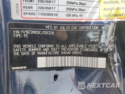 Zdjęcie 13 z 13 samochodu: 2012 VOLVO C70 T5 VIN:YV1672MC6CJ126328 - miniatura