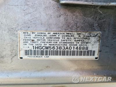 Zdjęcie 12 z 12 samochodu: 2003 HONDA ACCORD LX VIN:1HGCM56383A014888 - miniatura