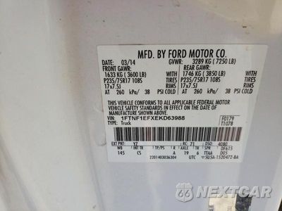 Zdjęcie 12 z 12 samochodu: 2014 FORD F150 VIN:1FTNF1EFXEKD63988 - miniatura
