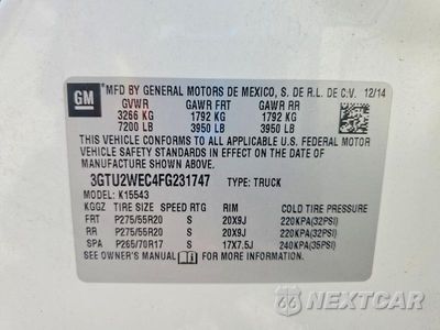 Zdjęcie 12 z 12 samochodu: 2015 GMC SIERRA K1500 DENALI VIN:3GTU2WEC4FG231747 - miniatura