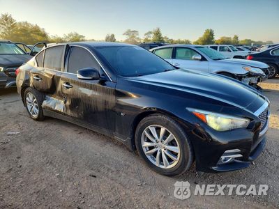 Czwarte zdjęcie samochodu z boku: 2015 INFINITI Q50 PREMIUM VIN:JN1BV7AR3FM419805 - miniatura