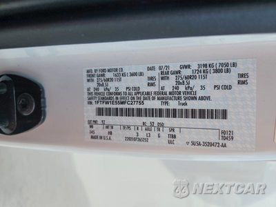 Zdjęcie 12 z 12 samochodu: 2021 FORD F150 SUPERCREW VIN:1FTFW1E55MFC27755 - miniatura