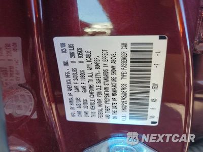 Zdjęcie 12 z 12 samochodu: 2008 HONDA ACCORD EX VIN:1HGCP267X8A087633 - miniatura
