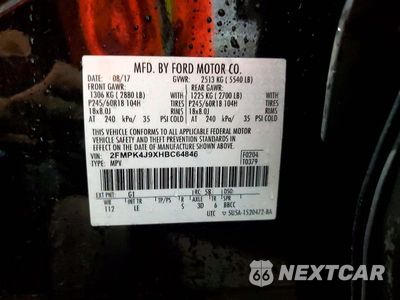 Zdjęcie 12 z 12 samochodu: 2017 FORD EDGE SEL VIN:2FMPK4J9XHBC64846 - miniatura