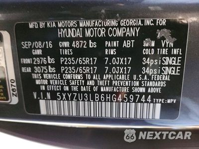 Zdjęcie 14 z 14 samochodu: 2017 HYUNDAI SANTA FE SPORT 2.4L VIN:5XYZU3LB6HG459744 - miniatura
