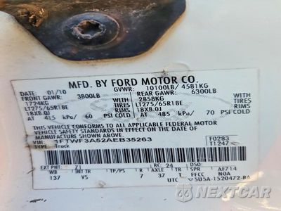 Zdjęcie 13 z 13 samochodu: 2010 FORD SUPER DUTY F-350 W/D SUPER DUTY VIN:1FTWF3A52AEB35263 - miniatura