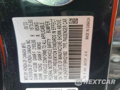 Zdjęcie 13 z 13 samochodu: 2023 HONDA CIVIC EX VIN:2HGFE1F79PH321662 - miniatura