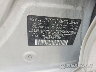 Zdjęcie 13 z 13 samochodu: 2017 HYUNDAI ELANTRA SE VIN:KMHD74LF3HU372114 - miniatura