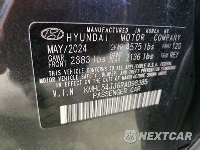 Zdjęcie 12 z 12 samochodu: 2024 HYUNDAI SONATA HYBRID LIMITED VIN:KMHL54JJ6RA098385 - miniatura