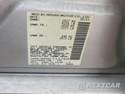 Zdjęcie 12 z 12 samochodu: 2016 NISSAN ALTIMA 2.5 SL VIN:1N4AL3APXGC111260 - miniatura
