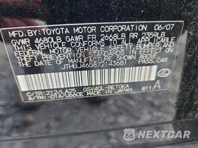 Zdjęcie 12 z 12 samochodu: 2007 LEXUS ES 350 VIN:JTHBJ46G872143681 - miniatura