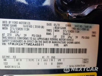 Zdjęcie 13 z 13 samochodu: 2021 FORD EXPEDITION MAX LIMITED VIN:1FMJK2AT7MEA45511 - miniatura