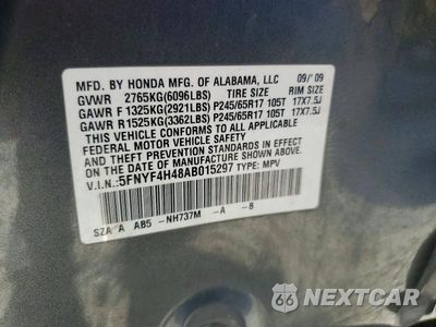 Zdjęcie 13 z 13 samochodu: 2010 HONDA PILOT EX VIN:5FNYF4H48AB015297 - miniatura