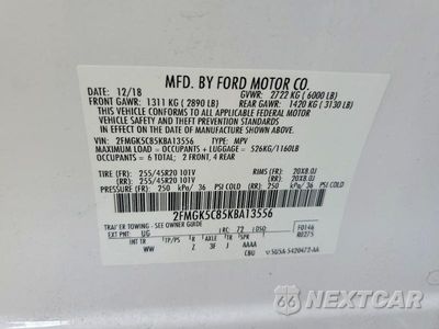 Zdjęcie 14 z 14 samochodu: 2019 FORD FLEX SEL VIN:2FMGK5C85KBA13556 - miniatura