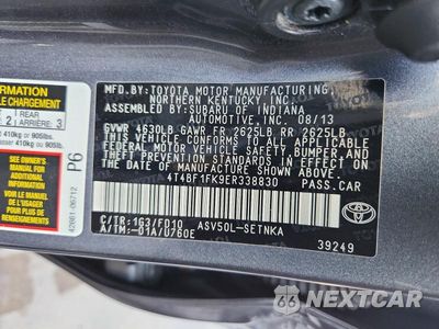 Zdjęcie 12 z 12 samochodu: 2014 TOYOTA CAMRY LE VIN:4T4BF1FK9ER338830 - miniatura
