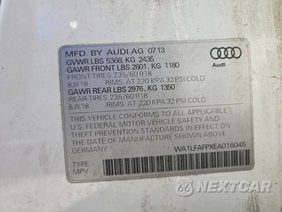 Zdjęcie 13 z 13 samochodu: 2014 AUDI Q5 PREMIUM PLUS VIN:WA1LFAFPXEA016045 - miniatura