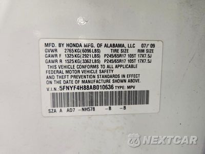 Zdjęcie 13 z 13 samochodu: 2010 HONDA PILOT TOURING VIN:5FNYF4H88AB010636 - miniatura